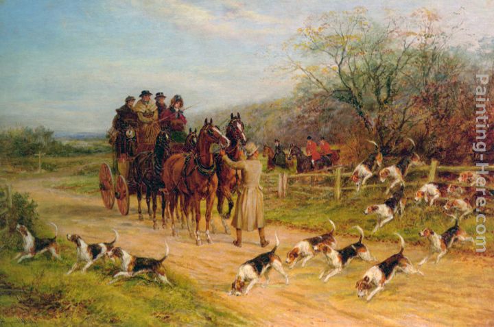 Hounds First, Gentlemen, Hounds First painting - Heywood Hardy Hounds First, Gentlemen, Hounds First art painting